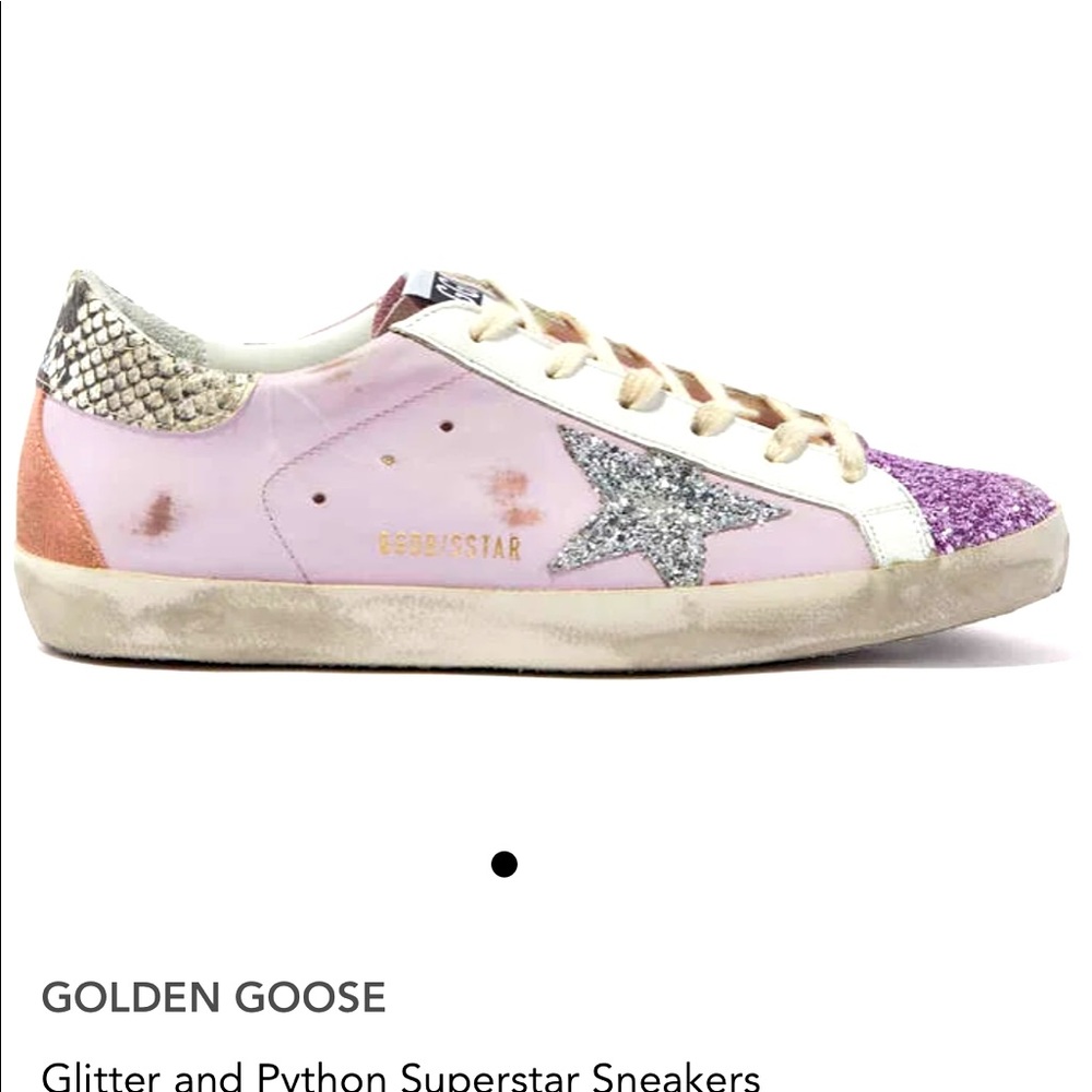 Golden Goose Glitter and Python Superstar Sneakers
